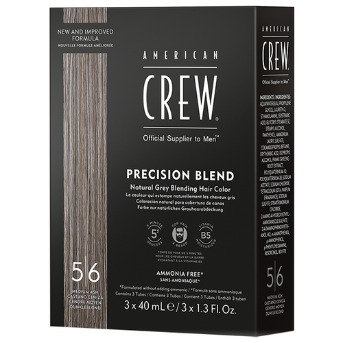 American Crew Precision Blend краска-камуфляж для седых волос, 5/6 пепельный