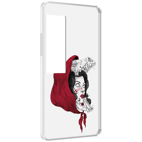 Чехол MyPads Красная шапочка и волк женский для Meizu Pro 7 Plus задняя-панель-накладка-бампер
