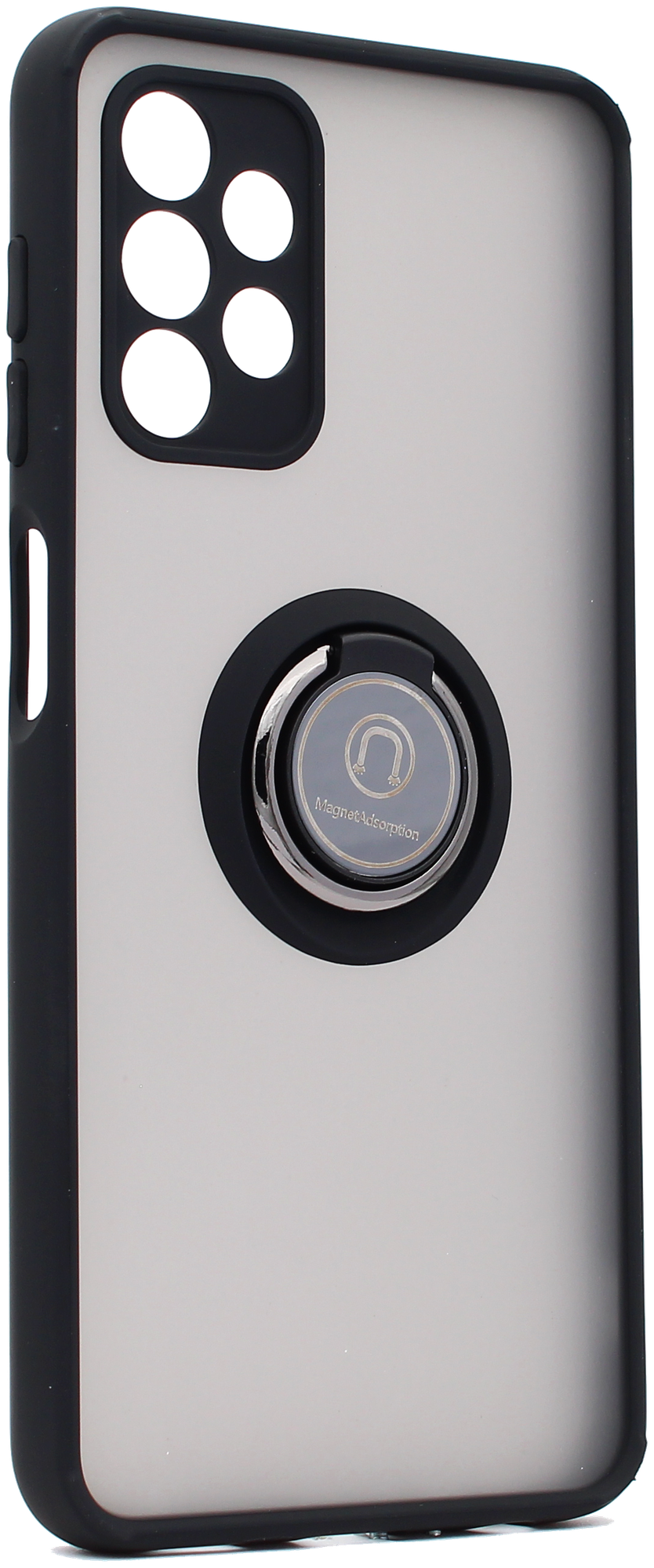 Чехол противоударный Mobix для Samsung Galaxy A13 Lite 4G с кольцом и с функцией подставки цвет: черный