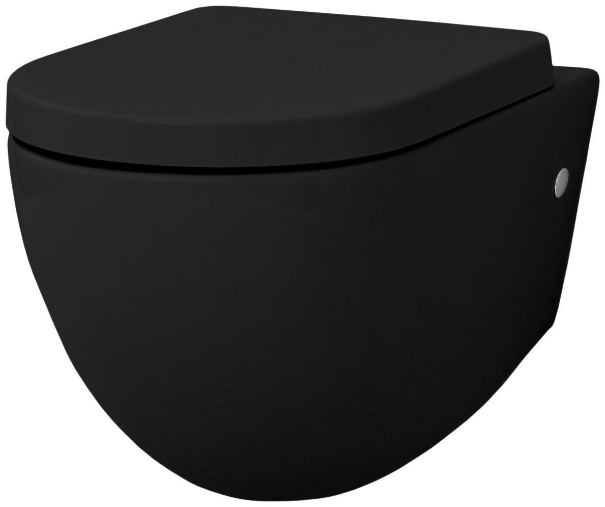 Унитаз подвесной ArtCeram File 2.0 FLV004 17 30 36x52 см, безободковый, цвет черный матовый