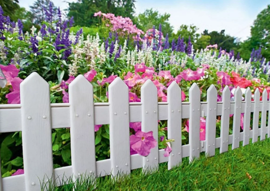 Забор декоративный МастерСад Палисадник белый 19м / бордюр для сада и огорода / Ограждение садовое для клумб и грядок / забор пластиковый