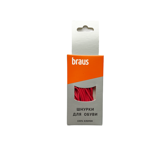 фото Шнурки braus 60см тонкие с пропиткой красные