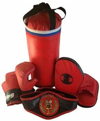 Набор боксерский RealSport Чемпион, (мешок 40 см, перчатки, лапы, пояс чемпиона)
