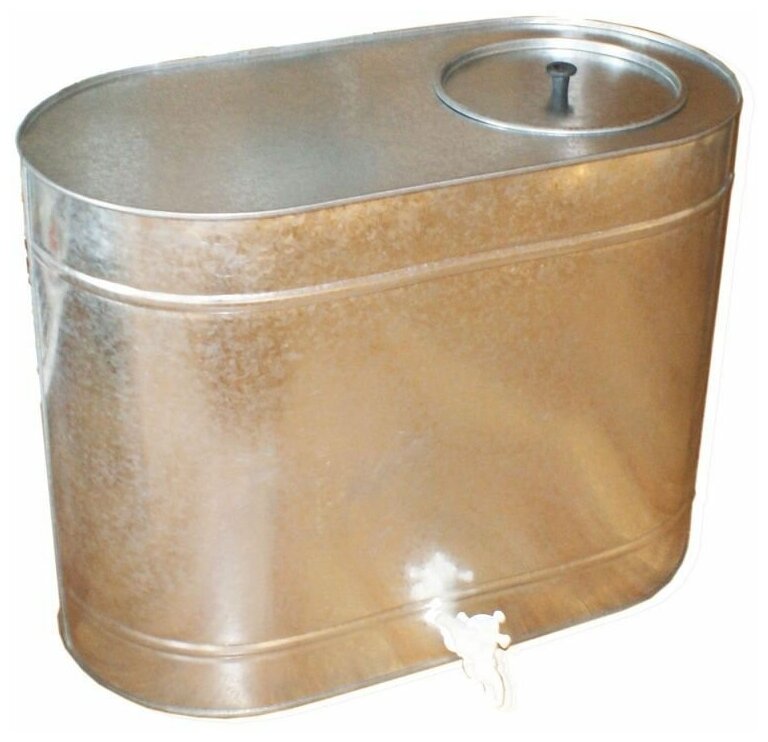 Бак оцинкованный 95 л, с краном, овальный, для хранения и транспортирования воды, горюче-смазочных материалов