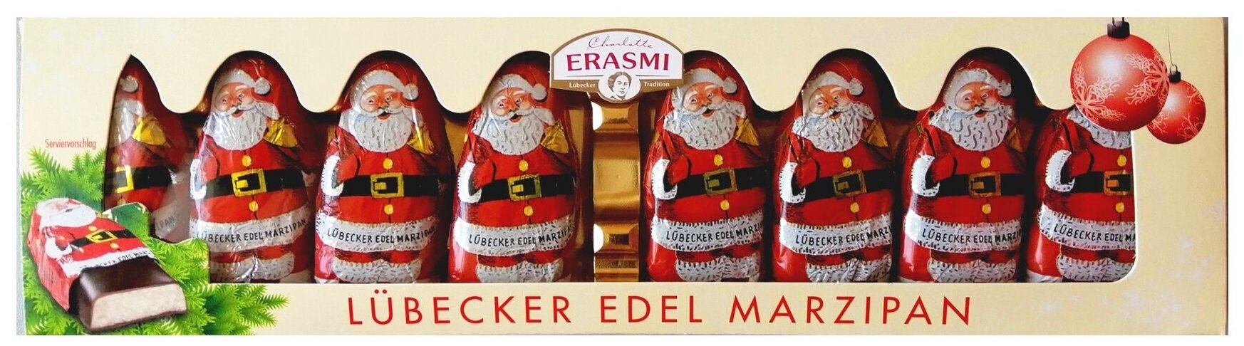 Шоколадные фигурки ERASMI  Дед Мороз  с классической марципановой начинкой  100г