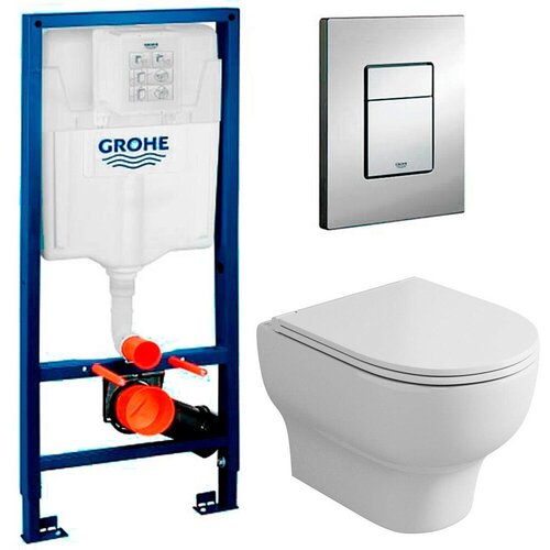 Инсталляция Grohe Rapid SL 38772001 + унитаз OWL Tid Cirkel-H OWLT190701 безободковый с сиденьем