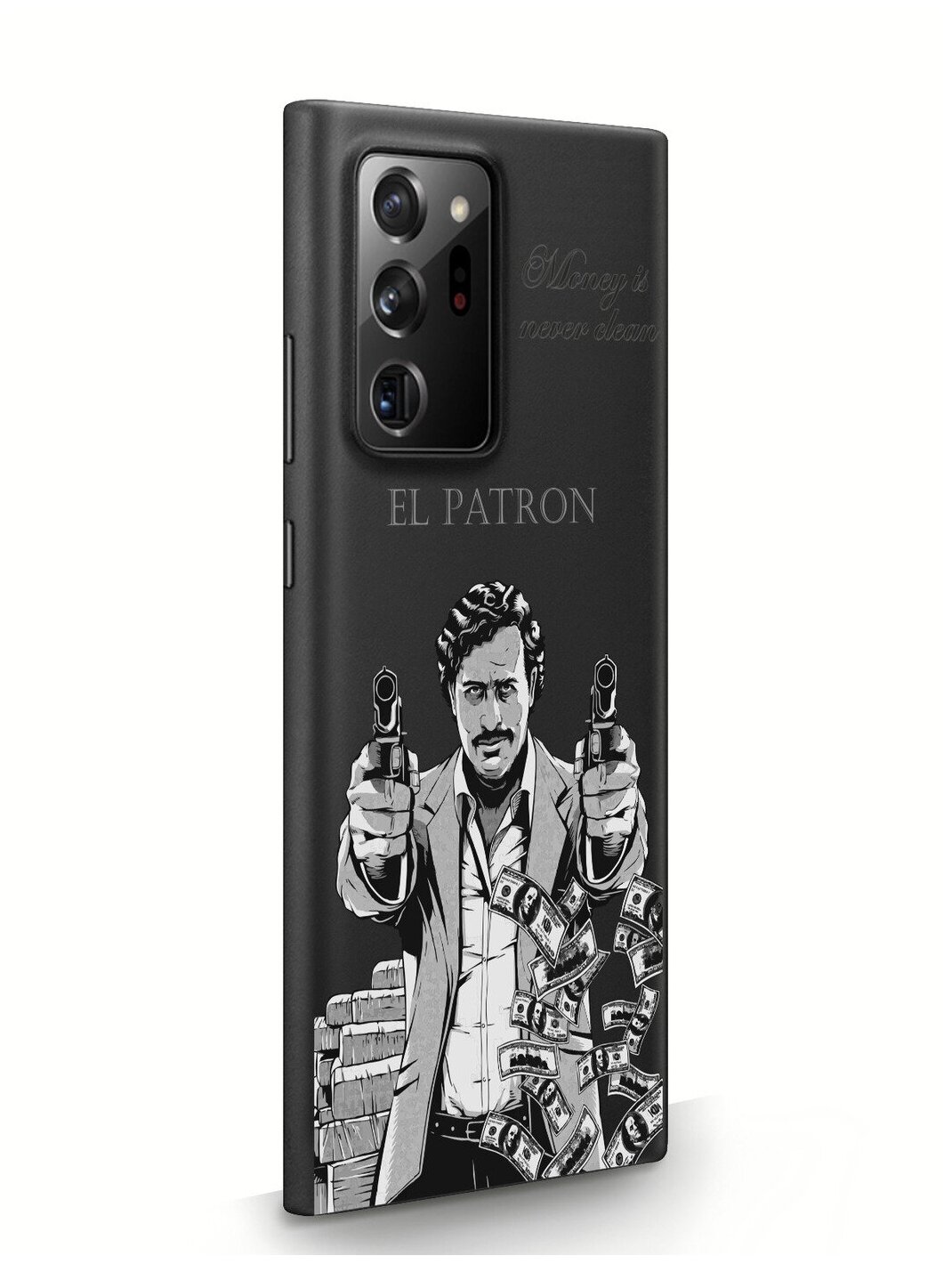 Черный силиконовый чехол MustHaveCase для Samsung Galaxy Note 20 Ultra El Patron Pablo Escobar Пабло Эскобар