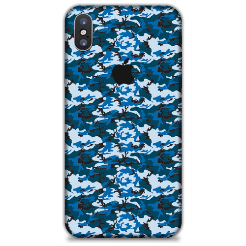 Гидрогелевая пленка для iPhone Xs камуфляж BLUE