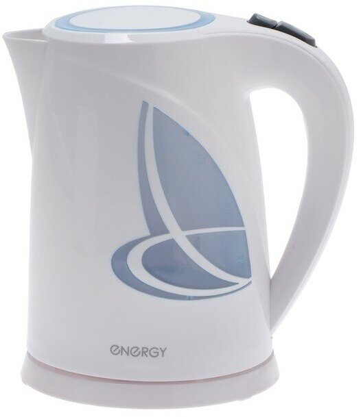Чайник электрический ENERGY E-211, пластик, 1.8 л, 2200 Вт, бело-голубой