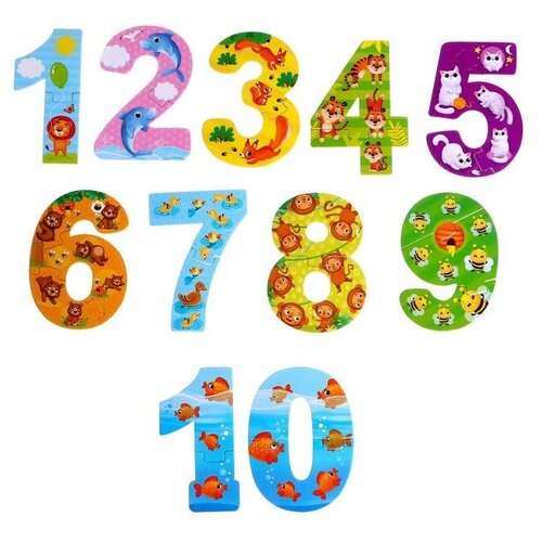 макси пазлы считаем до 10 25 деталей puzzle time Puzzle Time Макси-пазлы «Считаем до 10», 25 деталей