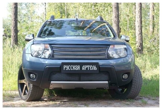 Защитная сетка решетки переднего бампера для Renault Duster 2010-2015 — фото 3