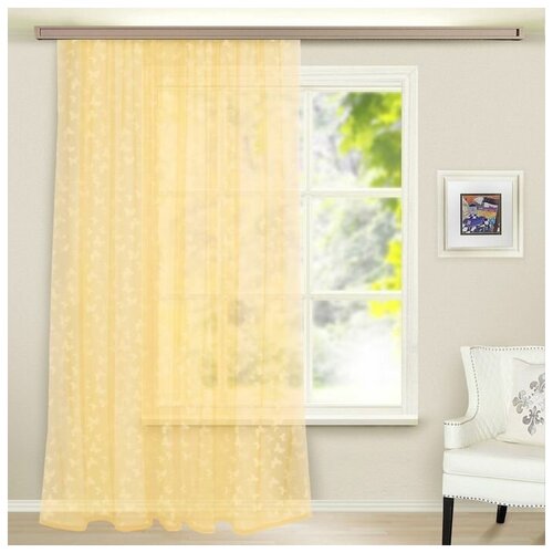 фото Witerra штора вуаль с тиснением микс, ширина 150 см, высота 260 см, цвет светло-бежевый