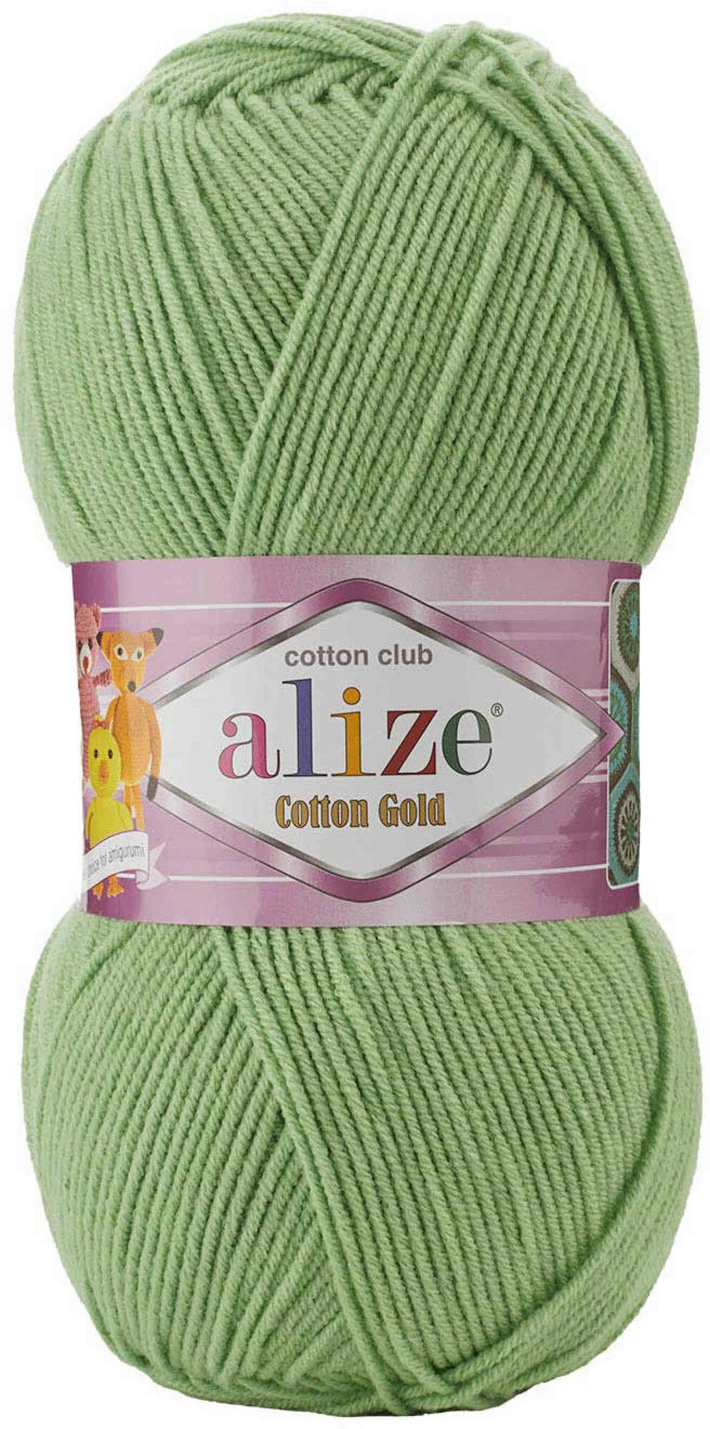 Пряжа Alize Cotton Gold спаржа (103), 55%хлопок/45%акрил, 330м, 100г, 5шт