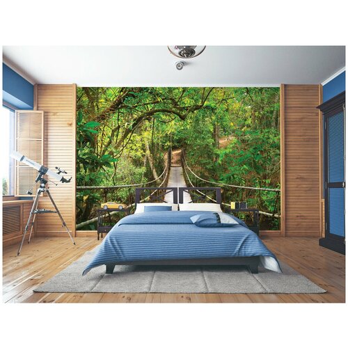 Фотообои WonderWall Мост в Джунглях 3,86х2,8 м для кухни, в спальню, гостиную