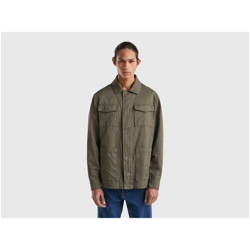 Куртка из смесового льна с накладными карманами United Colors of Benetton для мужчин 23P-293ZUW00G-1Z9-M