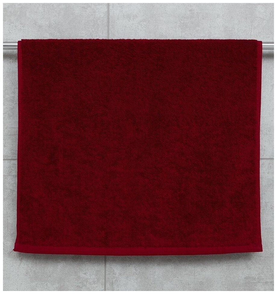 Махровое полотенце Sandal "люкс" 50*90 см, цвет - бордовый.