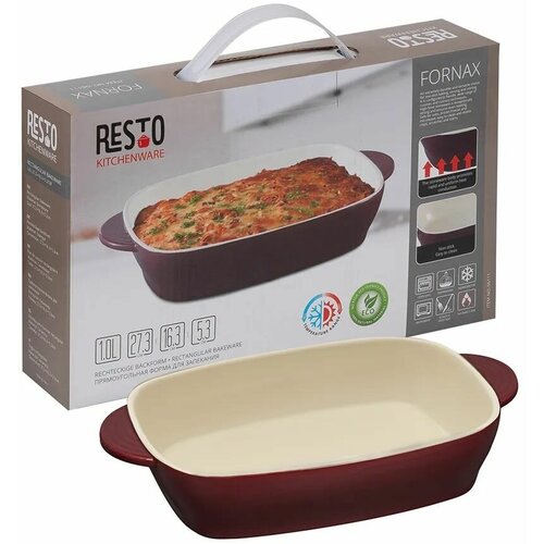Форма для выпечки, Форма для запекания, 34*17.2*7.3 см, 2.1л RESTO, Прямоугольная