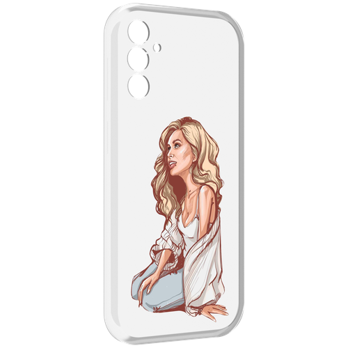 Чехол MyPads красивая-девушка-в-белом женский для Samsung Galaxy M13 задняя-панель-накладка-бампер