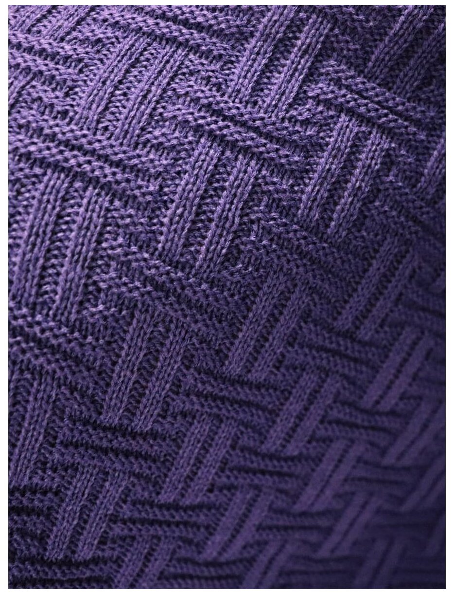 Плед вязаный BUENAS NOCHES Assai Акрил, 180х200, фиолетовый - фотография № 2