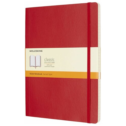 Блокнот Moleskine CLASSIC SOFT QP621F2 XLarge 19х25 см 192 стр. в линейку мягкая обложка красный moleskine classic [qp053f2] красный