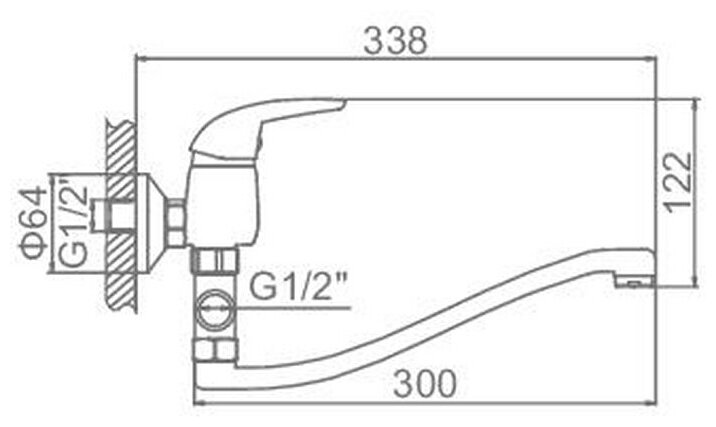 Смеситель для ванны Ledeme 89253 L2138-B - фотография № 2