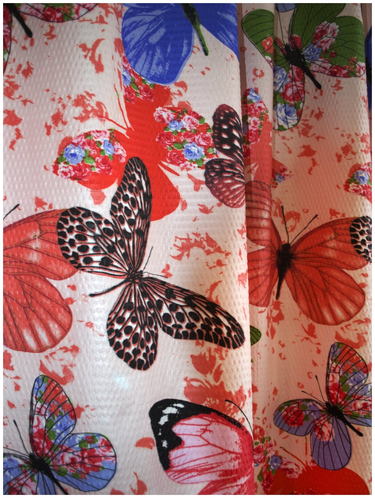 Комплект штор Домалетто Берта бабочки розовый 140*180см - фотография № 6