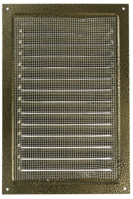 Решетка вентиляционная Zein Люкс Рм2030з, 200 х 300 мм, с сеткой, металлическая, золотая Zein 969029 . - фотография № 3