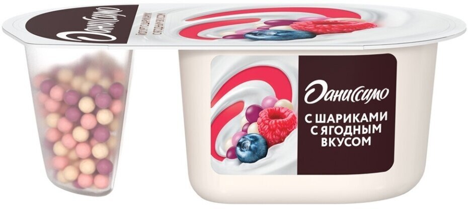 Йогурт Даниссимо Фантазия с хрустящими шариками с ягодным вкусом 6,9% 105г