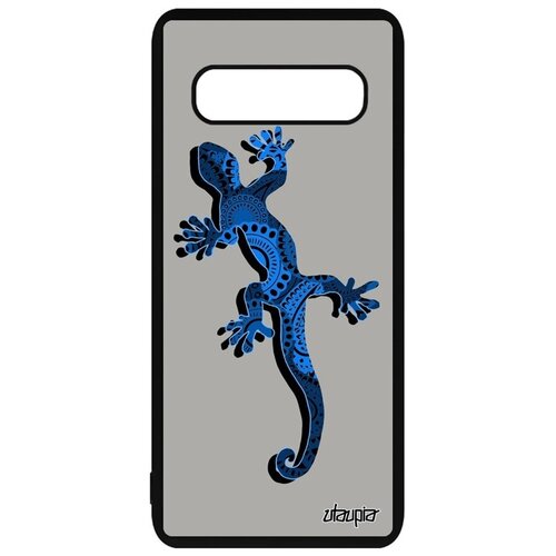 фото Защитный чехол на смартфон // galaxy s10 plus // "саламандра" тритон огненная, utaupia, синий