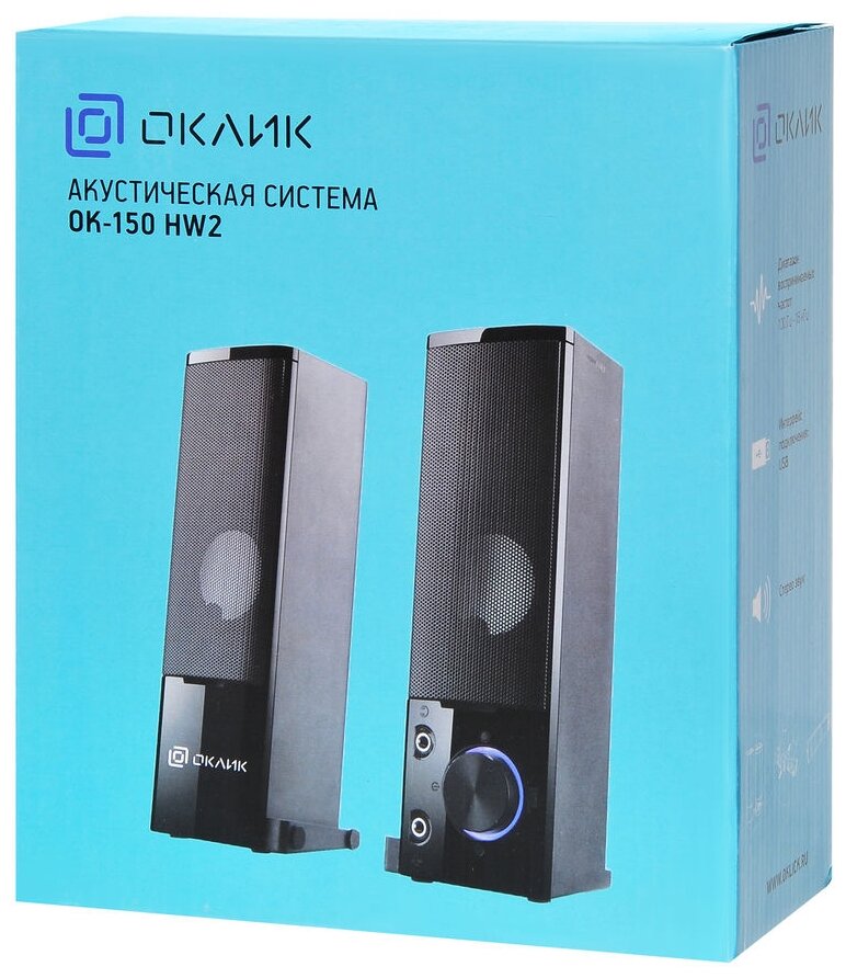 Колонки Oklick OK-150 2.0 черный 4Вт