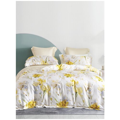 Soavita Постельное белье Noella цвет: белый, желтый (Евро)