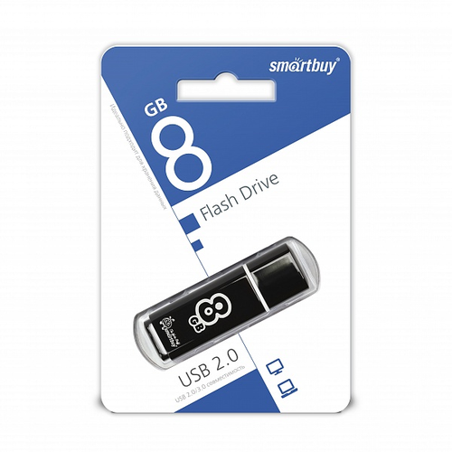 USB Flash Drive Smartbuy Glossy series USB 2.0 8GB Черный (SB8GBGS-K)