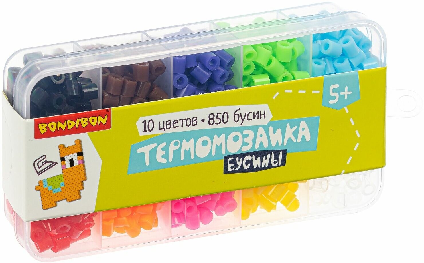 Термомозаика. Бусины, 10 цветов, 850 бусин (ВВ4987) Bondibon - фото №2