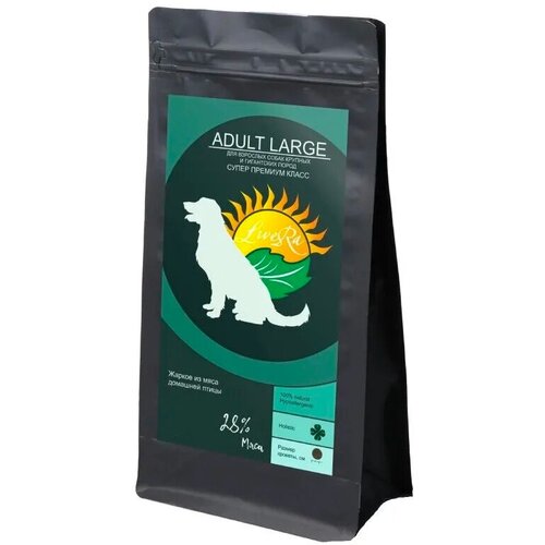 LiveRa Корм для собак крупных и гигантских пород Adult Large жаркое из домашней птицы 3 кг