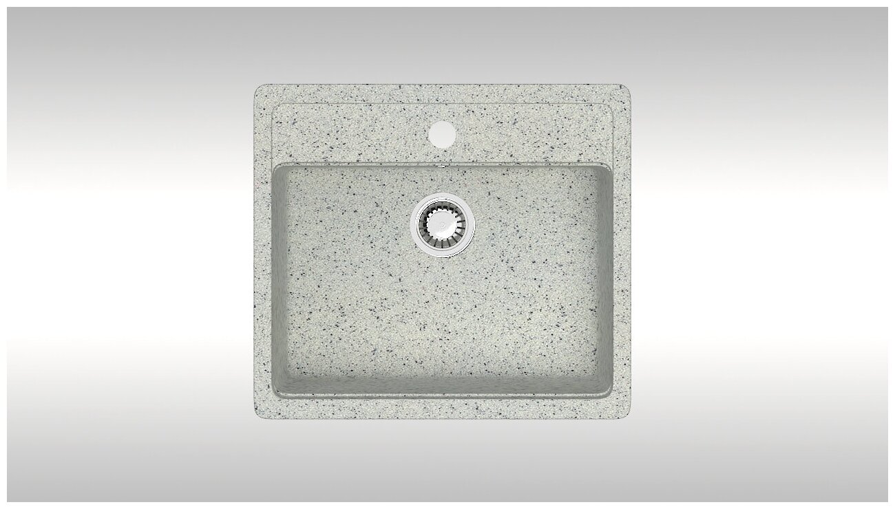 Кухонная мойка глянцевая Granit BERGG lab. Джеки Z9Q10, цвет светло-серый, размер 570x505x200мм - фотография № 1