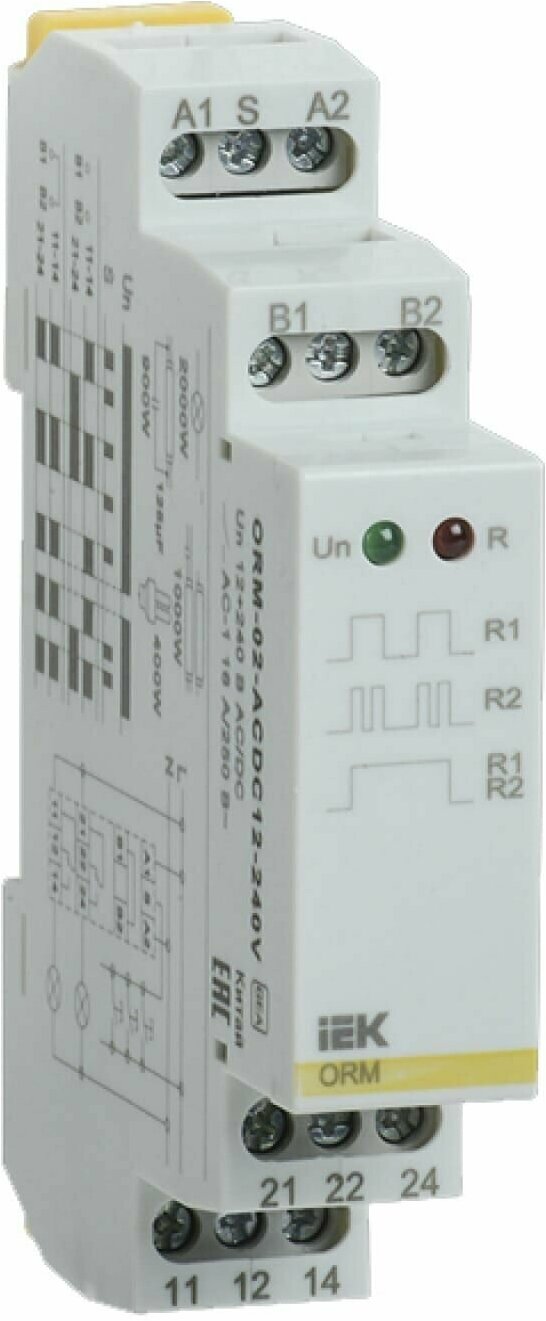 Реле импульсное IEK ORM 2 , ORM-02-AC/DC12-240V, 2 контакта 12-240V AC/DC