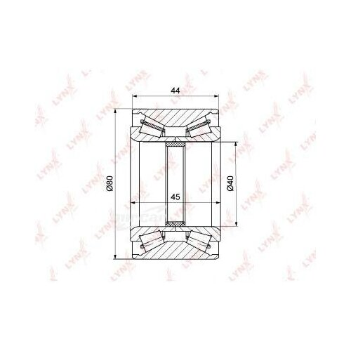 фото Lynxauto wb1511 подшипник полуоси задней с abs 45/44x40x80