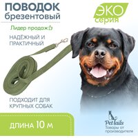 Поводок для собак 10м, поводок брезентовый "PetTails" ширина 25мм