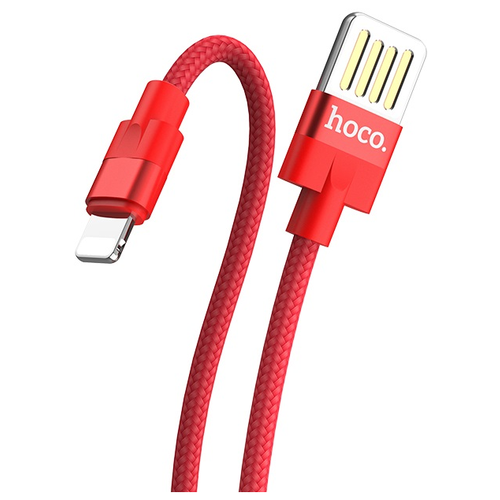 Кабель HOCO U55 USB (m)-Lightning (m) 1.2м 2.4A ткань красный