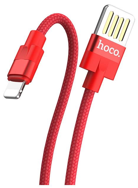 Кабель HOCO U55 USB (m)-Lightning (m) 1.2м 2.4A ткань красный