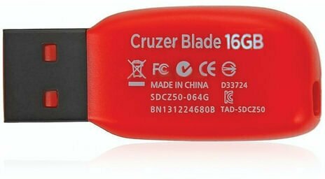 Флеш-диск 16 GB, SANDISK Cruzer Blade, USB 2.0, черный