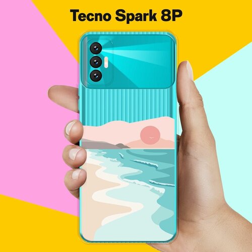 Силиконовый чехол на Tecno Spark 8P Прилив / для Техно Спарк 8П тонкий чехол для tecno spark 8p техно спарк 8п силиконовый чехол с защитой модуля камер прозрачный чехол