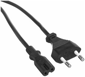 EXEGATE кабели EP280676RUS Кабель питания ноутбуков, аудио видео Power PCN-1,8P Евровилка CEE7 16->С7 VDE-250V-2 0.5mm2, медь, черный, 1.8м.