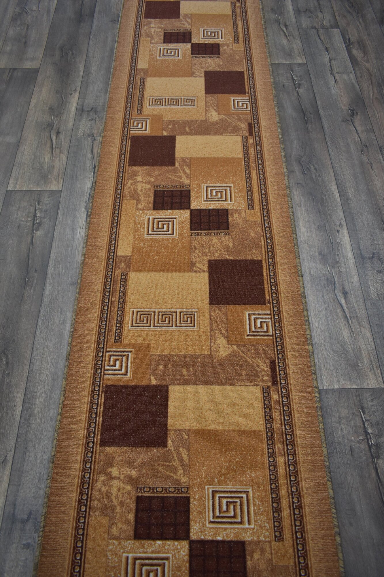 Ковровая дорожка на войлоке, Витебские ковры, 1286_43, коричневая, 0.7*3 м - фотография № 1