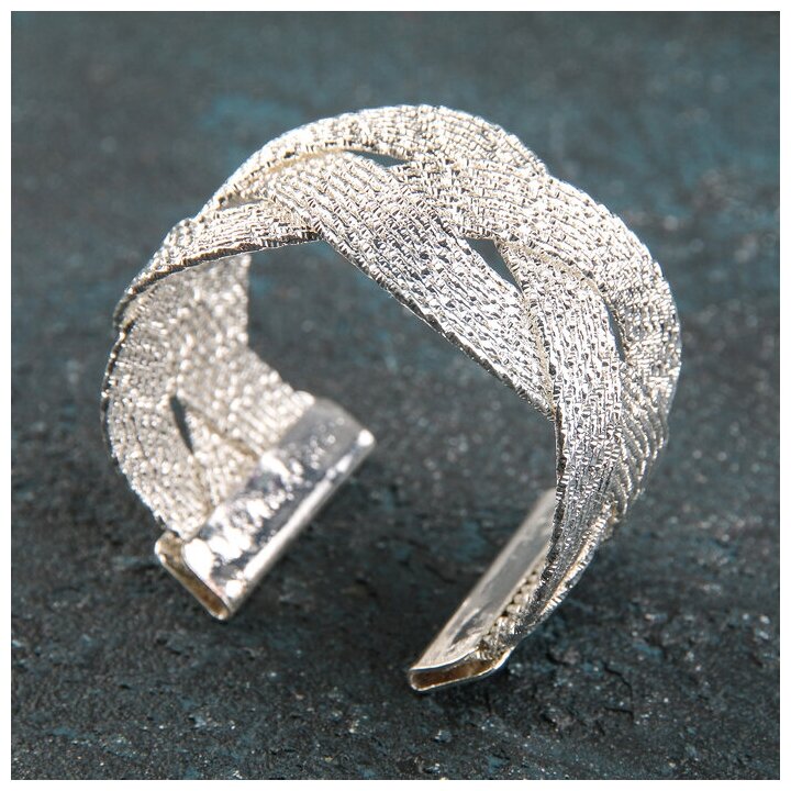 Кольцо для салфетки "Коса", 5х5х3 см, цвет серебряный - фотография № 2