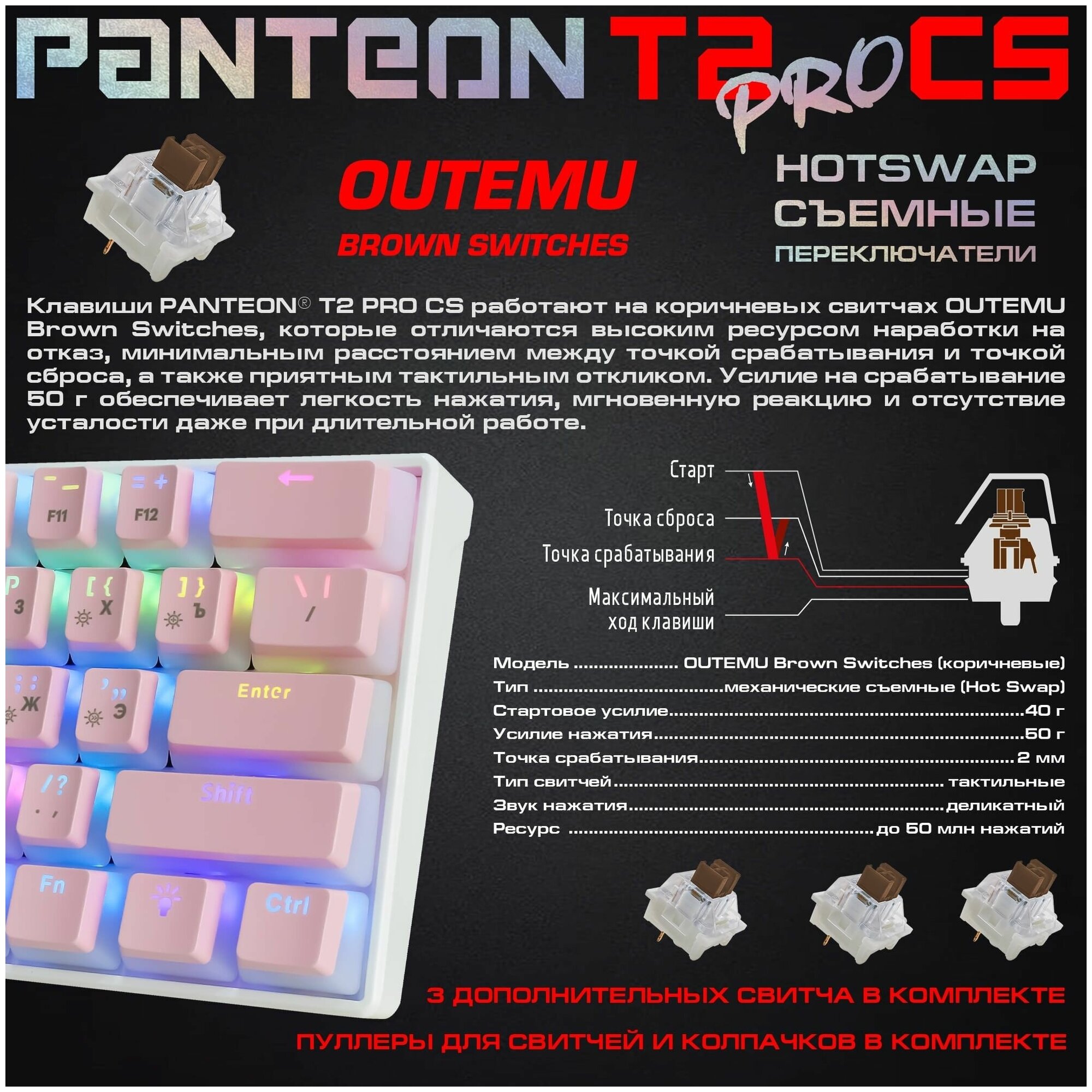 Механическая игровая клавиатура PANTEON T2 PRO