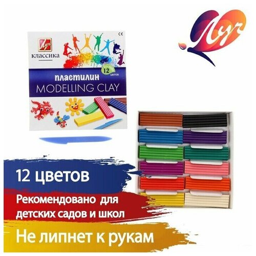 Пластилин 12 цветов 240 г Классика 308₽