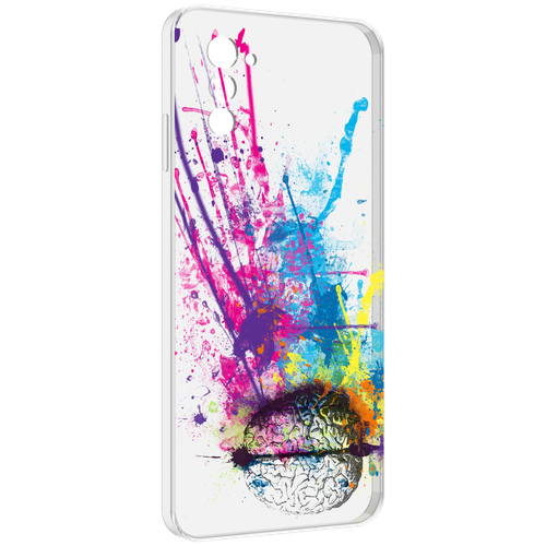 Чехол MyPads яркий красочный мозг для UleFone Note 12 / Note 12P задняя-панель-накладка-бампер