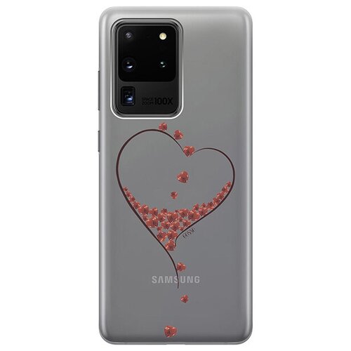 Ультратонкий силиконовый чехол-накладка для Samsung Galaxy S20 Ultra с 3D принтом Little hearts ультратонкий силиконовый чехол накладка для samsung galaxy s20 с 3d принтом little hearts