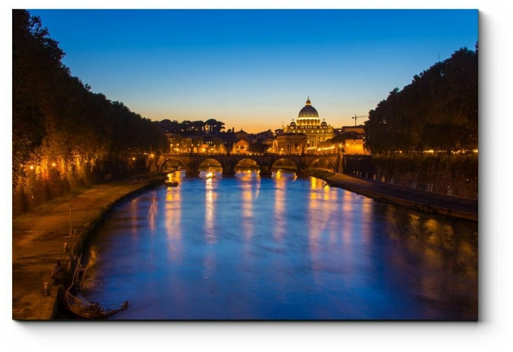 Модульная картина Рим ночью незабываем 40x27